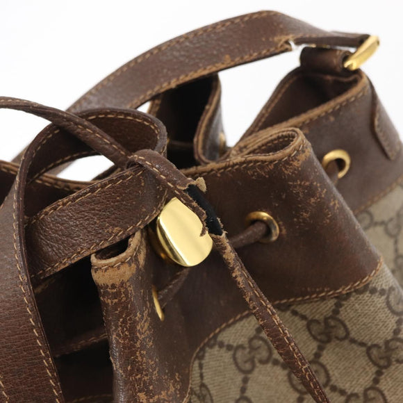 GUCCI GG Supreme Web Sherry Line Bag PVC Beige Red 41 02 085 Auth 156905