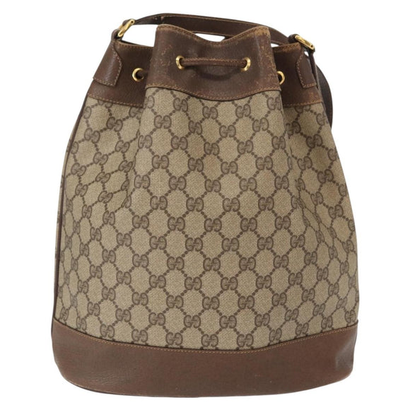 GUCCI GG Supreme Web Sherry Line Bag PVC Beige Red 41 02 085 Auth 156905