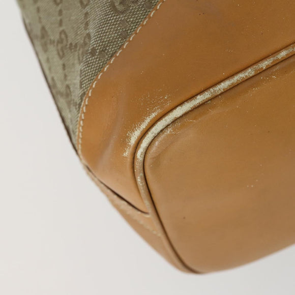 GUCCI GG Canvas Shoulder Bag Beige Gold Auth 156907