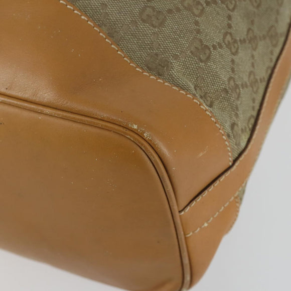 GUCCI GG Canvas Shoulder Bag Beige Gold Auth 156907