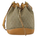 GUCCI GG Canvas Shoulder Bag Beige Gold Auth 156907-13