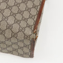 GUCCI GG Supreme Web Sherry Line Tote Bag PVC Beige Red 211135 Auth 156908-12