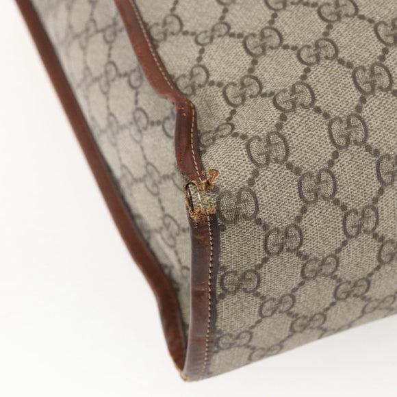 GUCCI GG Supreme Web Sherry Line Tote Bag PVC Beige Red 211135 Auth 156908