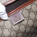 GUCCI GG Supreme Web Sherry Line Tote Bag PVC Beige Red 211135 Auth 156908-14