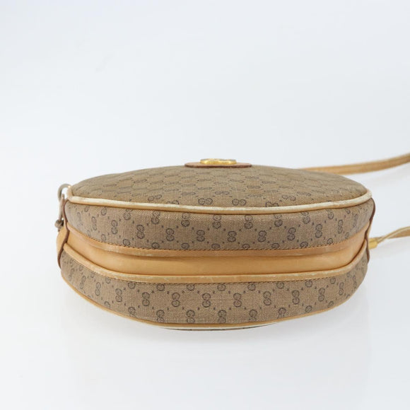 GUCCI Micro GG Supreme Shoulder Bag PVC Beige Gold Auth 156909