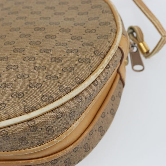GUCCI Micro GG Supreme Shoulder Bag PVC Beige Gold Auth 156909