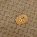 GUCCI Micro GG Supreme Shoulder Bag PVC Beige Gold Auth 156909-16