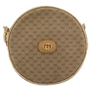 GUCCI Micro GG Supreme Shoulder Bag PVC Beige Gold Auth 156909-2