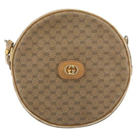 GUCCI Micro GG Supreme Shoulder Bag PVC Beige Gold Auth 156909 - 0