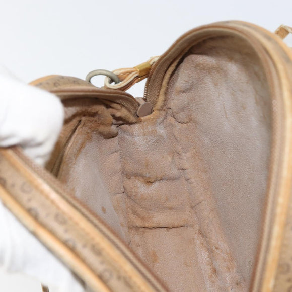 GUCCI Micro GG Supreme Shoulder Bag PVC Beige Gold Auth 156909