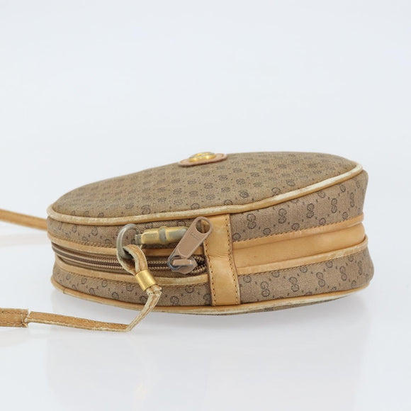 GUCCI Micro GG Supreme Shoulder Bag PVC Beige Gold Auth 156909