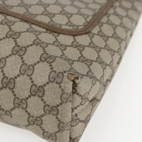 GUCCI GG Supreme Web Sherry Line Tote Bag PVC Beige Red 39 02 003 Auth 156910