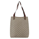 GUCCI GG Supreme Web Sherry Line Tote Bag PVC Beige Red 39 02 003 Auth 156910-2