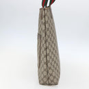 GUCCI GG Supreme Web Sherry Line Tote Bag PVC Beige Red 39 02 003 Auth 156910-4
