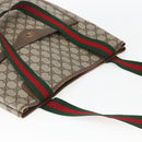 GUCCI GG Supreme Web Sherry Line Tote Bag PVC Beige Red 39 02 003 Auth 156910-6