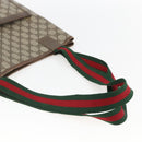 GUCCI GG Supreme Web Sherry Line Tote Bag PVC Beige Red 39 02 003 Auth 156910-7