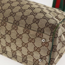 GUCCI GG Canvas Web Sherry Line Tote Bag Beige Red 145810 Auth 156911-9