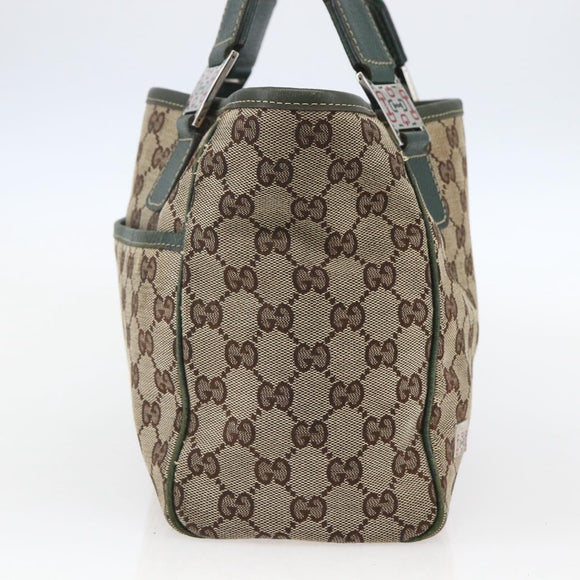 GUCCI GG Canvas Web Sherry Line Tote Bag Beige Red 145810 Auth 156911