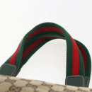 GUCCI GG Canvas Web Sherry Line Tote Bag Beige Red 145810 Auth 156911-8