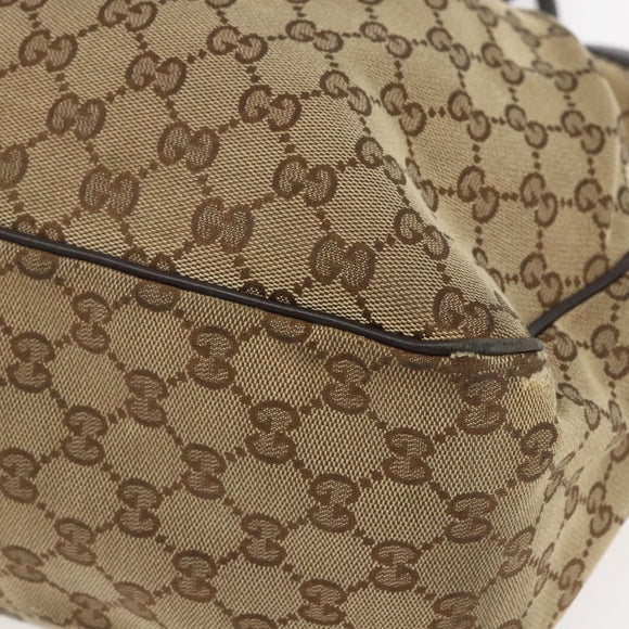 GUCCI GG Canvas Tote Bag Beige Gold 296835 Auth 156913