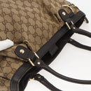 GUCCI GG Canvas Tote Bag Beige Gold 296835 Auth 156913-6