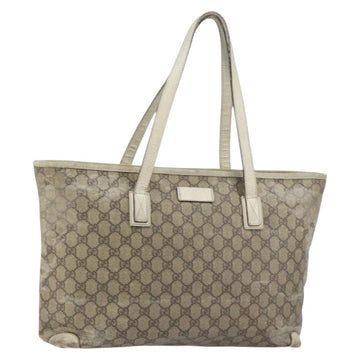 GUCCI GG Supreme Tote Bag PVC Beige 211137 Auth 156914