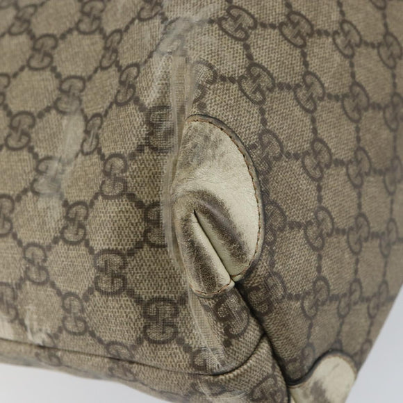 GUCCI GG Supreme Tote Bag PVC Beige 211137 Auth 156914