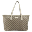 GUCCI GG Supreme Tote Bag PVC Beige 211137 Auth 156914-13