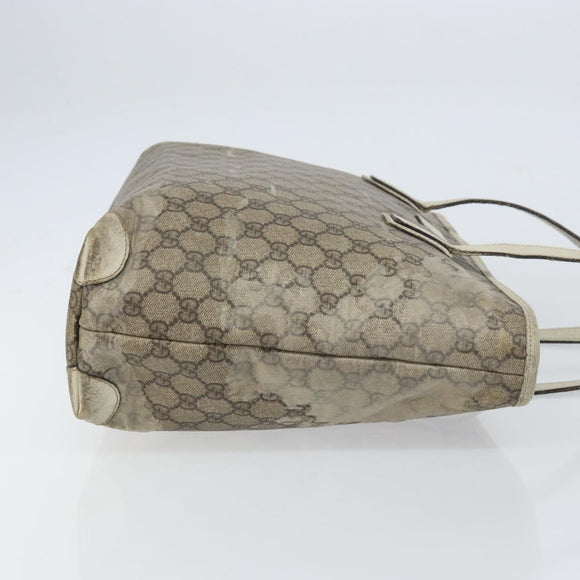 GUCCI GG Supreme Tote Bag PVC Beige 211137 Auth 156914