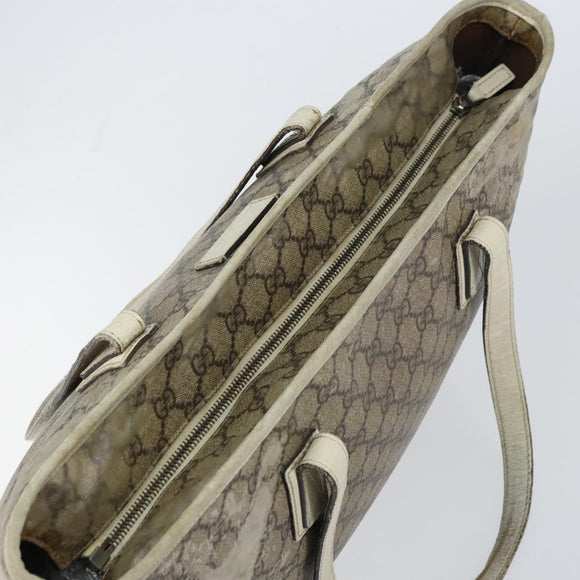 GUCCI GG Supreme Tote Bag PVC Beige 211137 Auth 156914