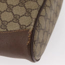 GUCCI GG Supreme Web Sherry Line Bag PVC Beige Gold 116 02 034 Auth 156917-12