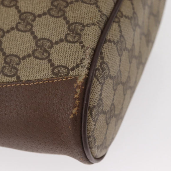 GUCCI GG Supreme Web Sherry Line Bag PVC Beige Gold 116 02 034 Auth 156917