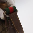 GUCCI GG Supreme Web Sherry Line Bag PVC Beige Gold 116 02 034 Auth 156917-15