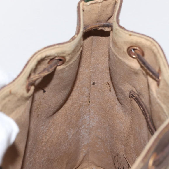 GUCCI GG Supreme Web Sherry Line Bag PVC Beige Gold 116 02 034 Auth 156917