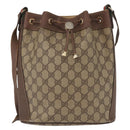 GUCCI GG Supreme Web Sherry Line Bag PVC Beige Gold 116 02 034 Auth 156917-2