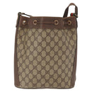 GUCCI GG Supreme Web Sherry Line Bag PVC Beige Gold 116 02 034 Auth 156917-3