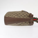 GUCCI GG Supreme Web Sherry Line Bag PVC Beige Gold 116 02 034 Auth 156917-4