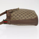 GUCCI GG Supreme Web Sherry Line Bag PVC Beige Gold 116 02 034 Auth 156917-5