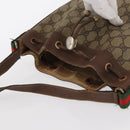 GUCCI GG Supreme Web Sherry Line Bag PVC Beige Gold 116 02 034 Auth 156917-6
