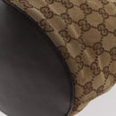 GUCCI GG Canvas Shoulder Bag Beige Silver 106240 Auth 156919-14