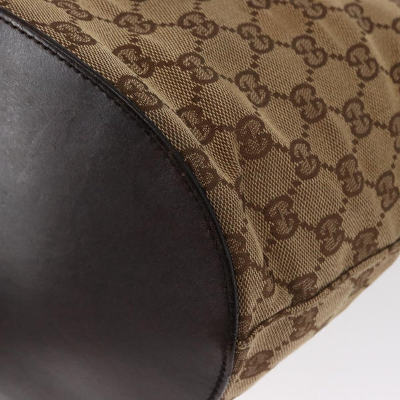 GUCCI GG Canvas Shoulder Bag Beige Silver 106240 Auth 156919