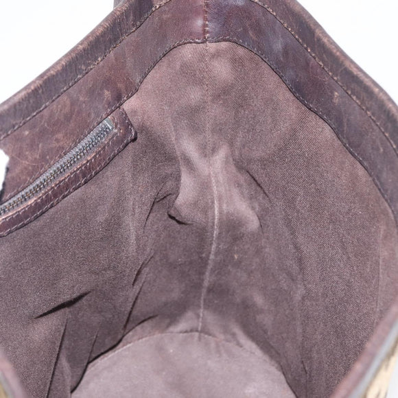 GUCCI GG Canvas Shoulder Bag Beige Silver 106240 Auth 156919