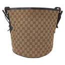 GUCCI GG Canvas Shoulder Bag Beige Silver 106240 Auth 156919-13