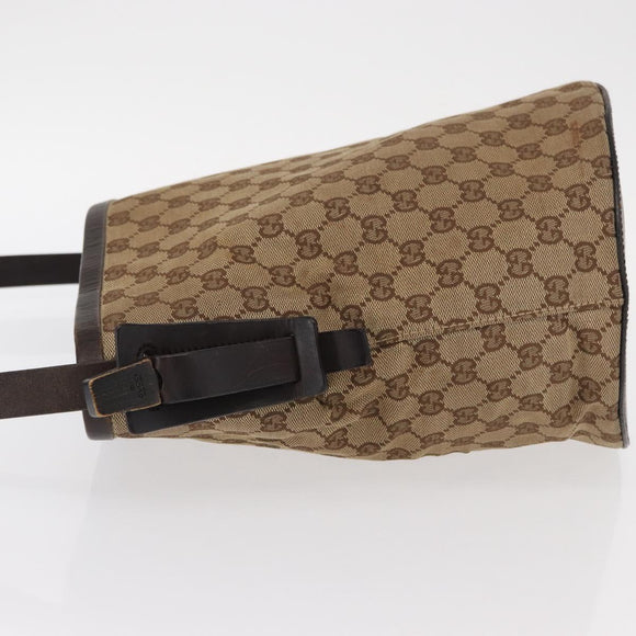 GUCCI GG Canvas Shoulder Bag Beige Silver 106240 Auth 156919