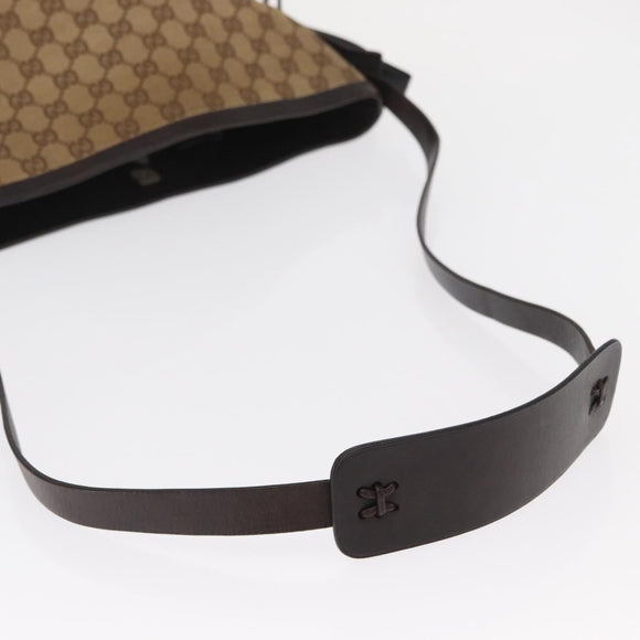 GUCCI GG Canvas Shoulder Bag Beige Silver 106240 Auth 156919