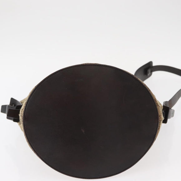 GUCCI GG Canvas Shoulder Bag Beige Silver 106240 Auth 156919