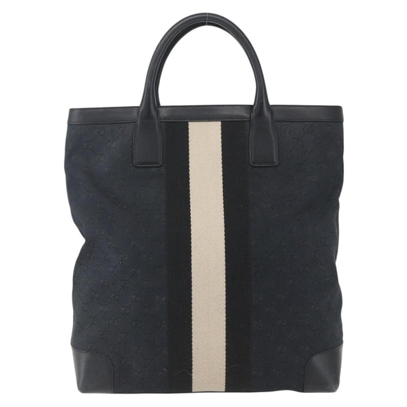 GUCCI GG Canvas Hand Bag Black Silver 002 1093 3444 Auth 156921