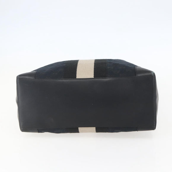 GUCCI GG Canvas Hand Bag Black Silver 002 1093 3444 Auth 156921