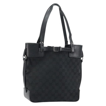 GUCCI GG Canvas Tote Bag Black Silver 107757 Auth 156922