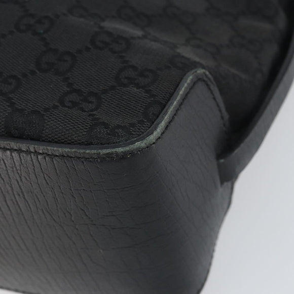 GUCCI GG Canvas Tote Bag Black Silver 107757 Auth 156922